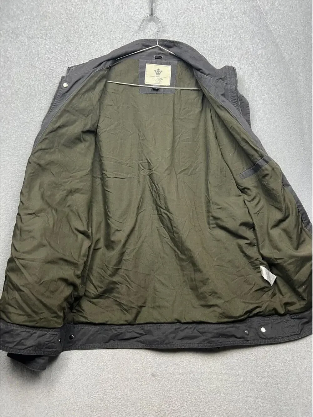 WenVen Mens Canvas Jacket Military Jacket 2X Casual Outwear Gray Cotton